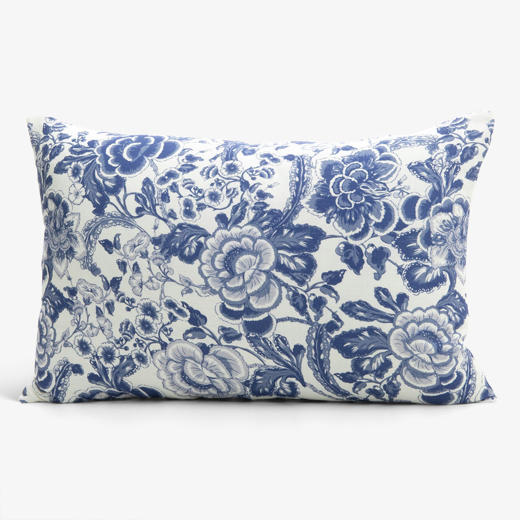 Sara Blue & White Floral Cushion Cover Rectangular