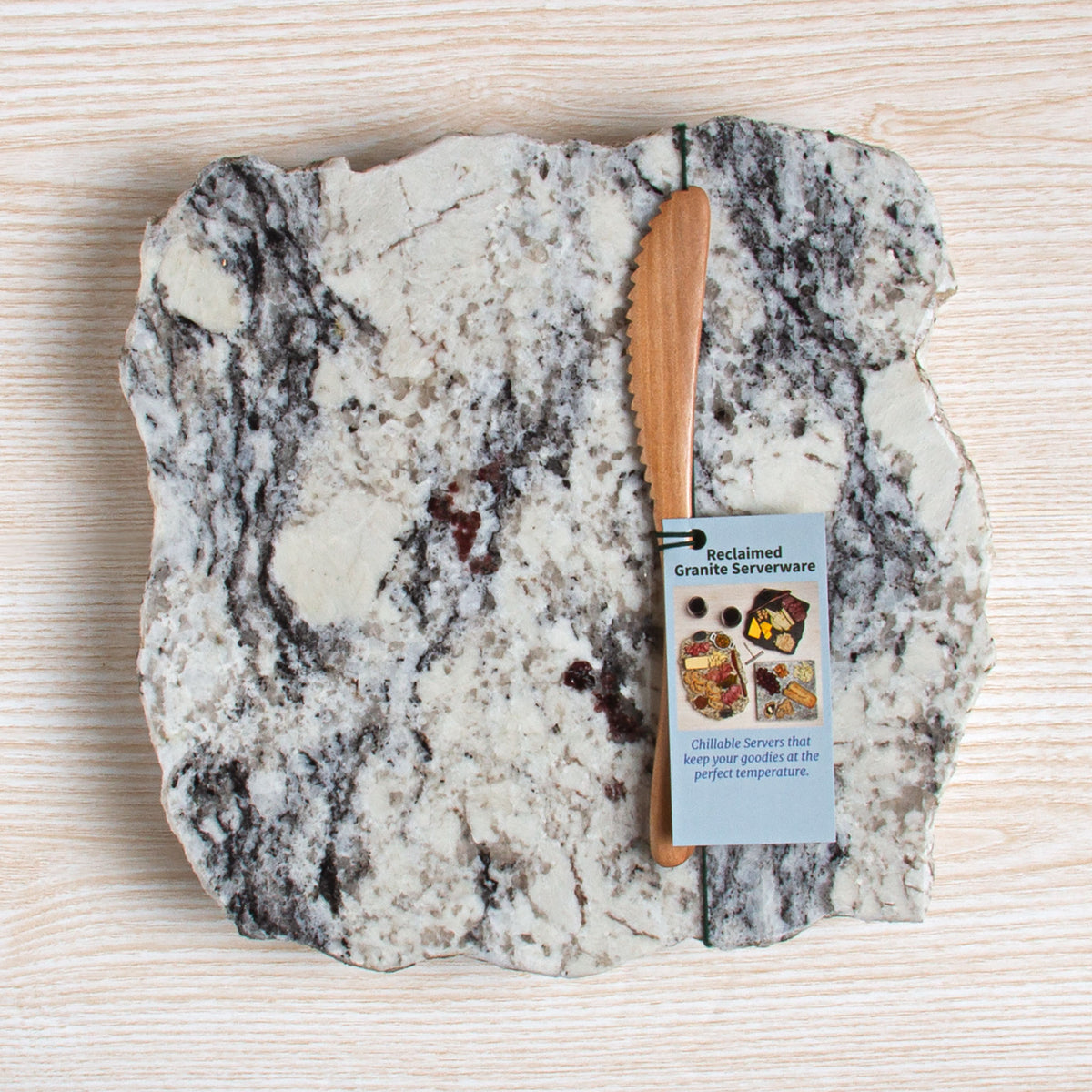 Handmade Reclaimed Granite Cheeseboard with Rough Chiseled Edge 10 x 9 White 10 x 9 Serving Slabs 602 