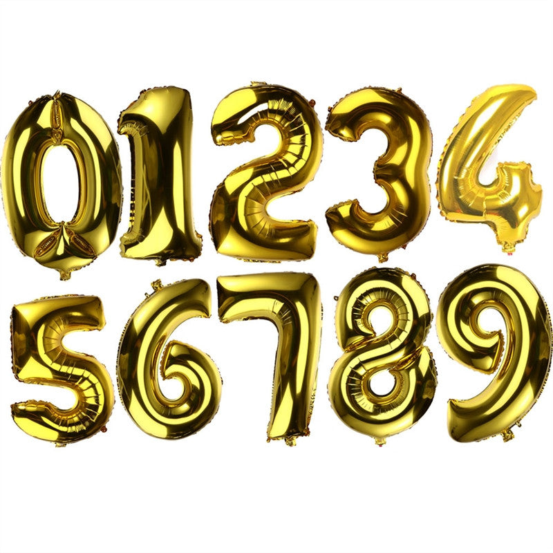 helium birthday number balloons