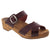 ALICE Swedish Wood Open Back Clog Sandals in Bordeaux Cabrio Leather