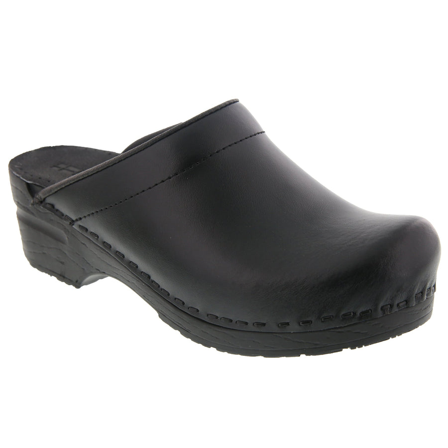 STELLA OPEN BACK Leather Clogs