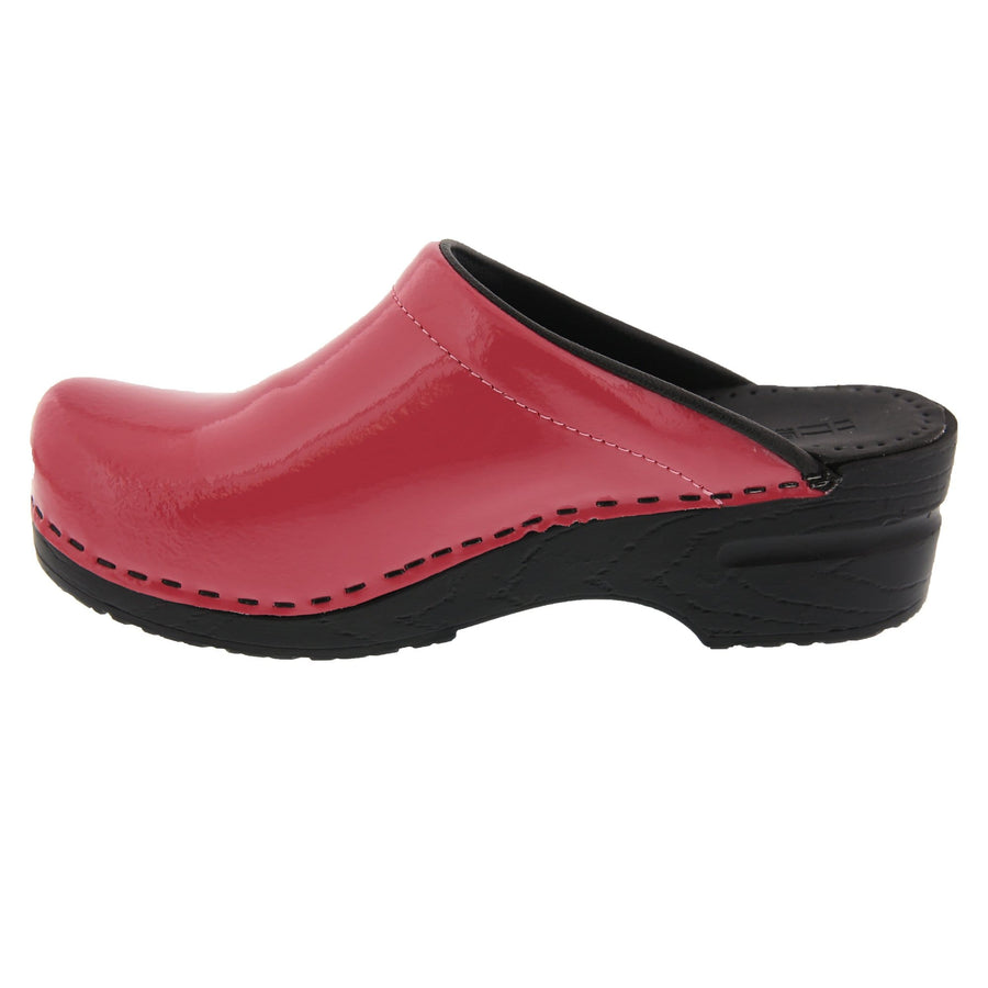 Elly Open Back Fuchsia Patent Leather Clogs