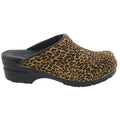 Safari Collection Leather Open Back Clogs in Leopard