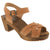 ANNIKA Swedish Wood Open Back Clog Sandals in Cognac Veg-Tan Leather