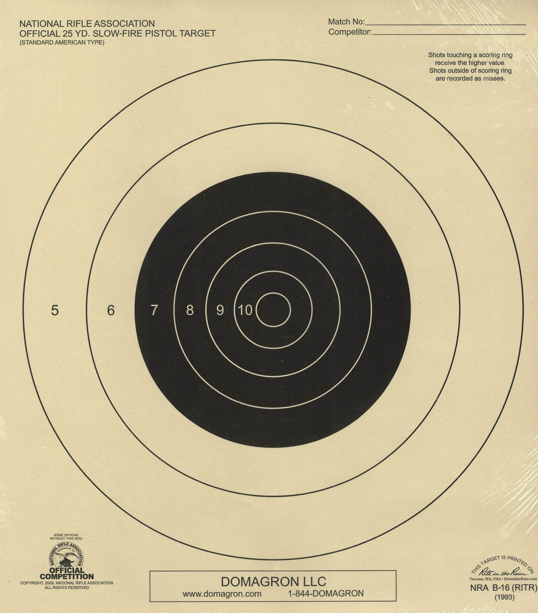 b-16-weather-resistant-25-yard-slow-fire-pistol-target-official-nra-ta