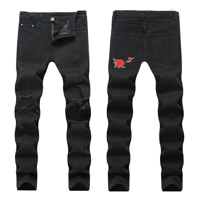 stretch skinny jeans mens black