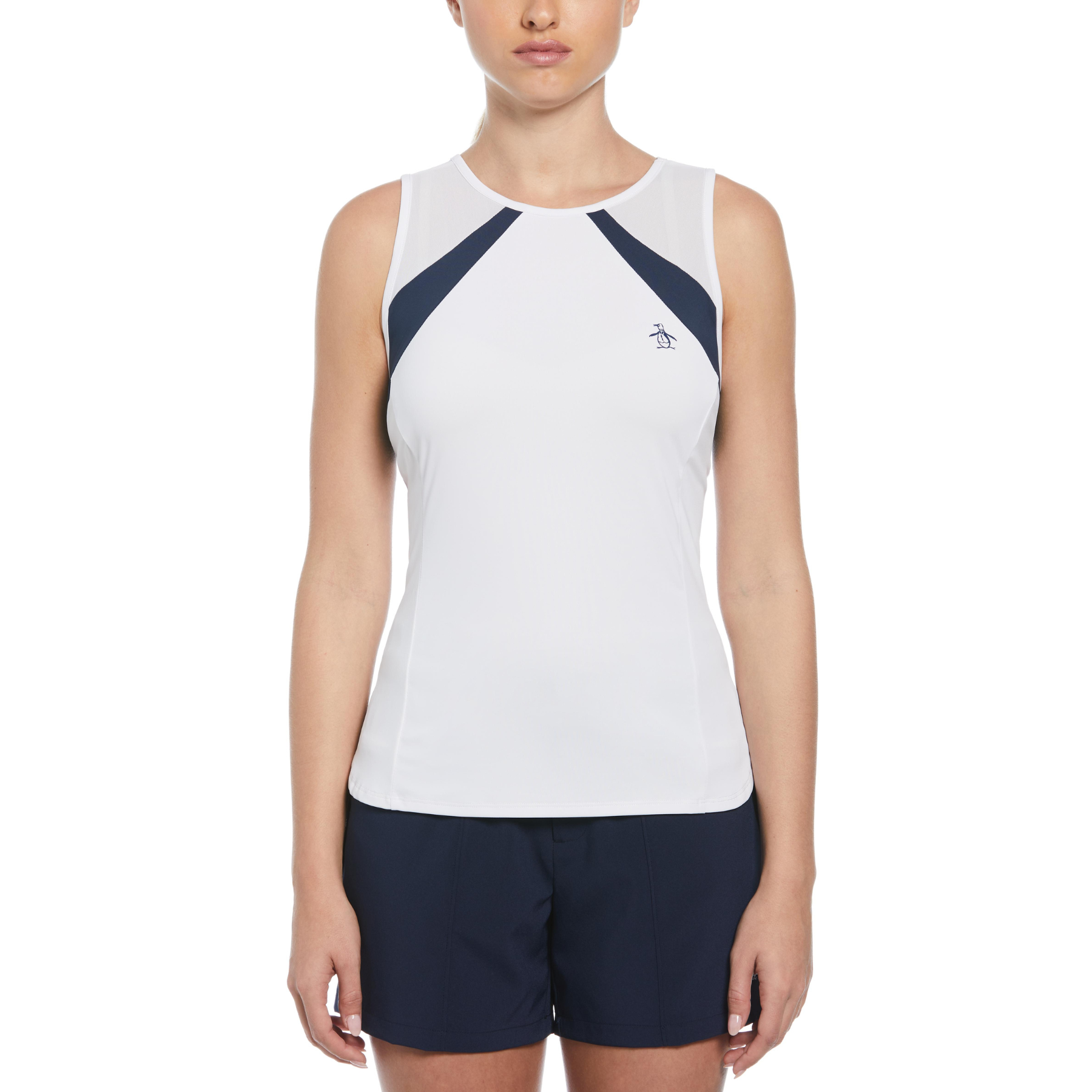 Women’s Color Block Tennis Tank Top In Bright White