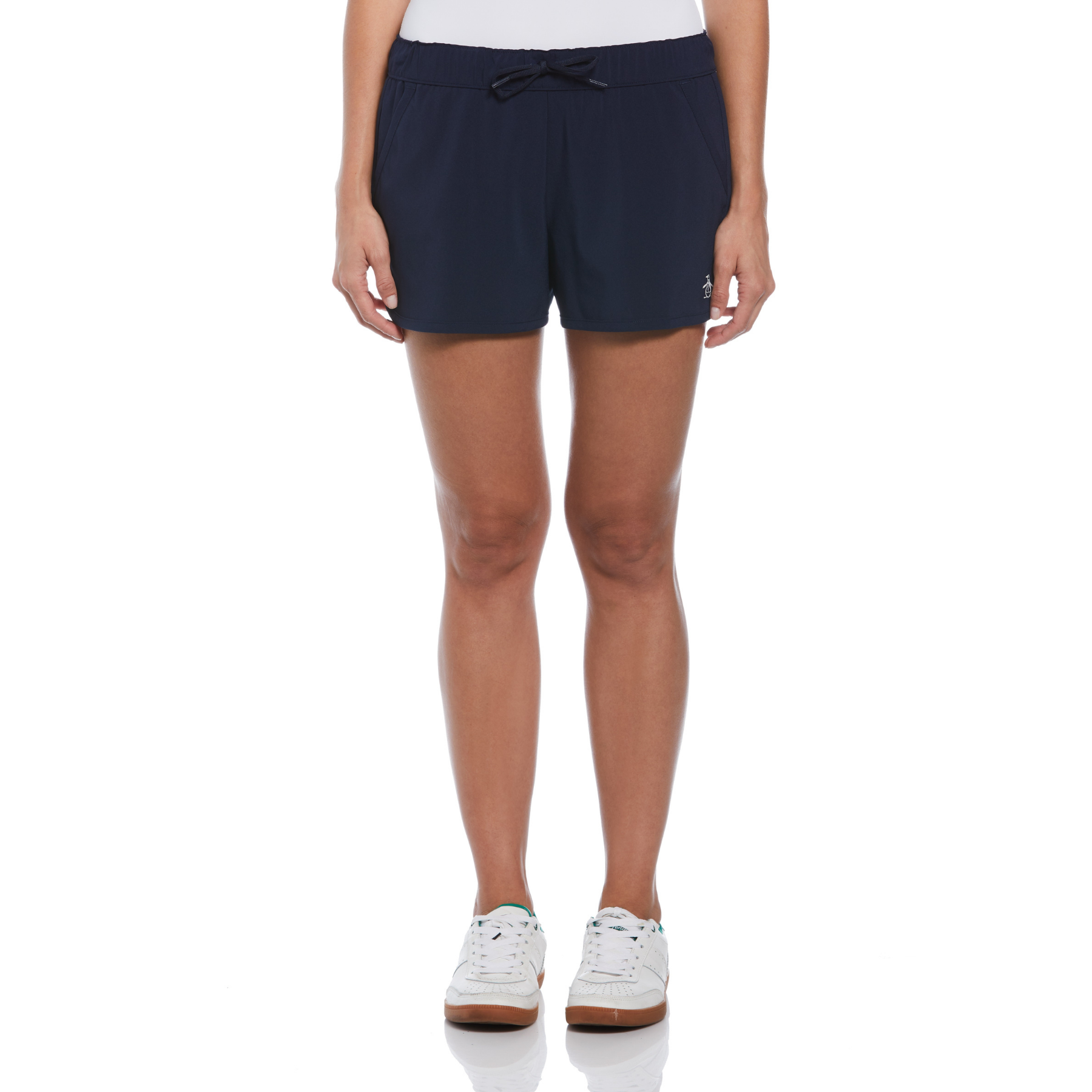 Womens Drawstring Tennis Short In Black Iris