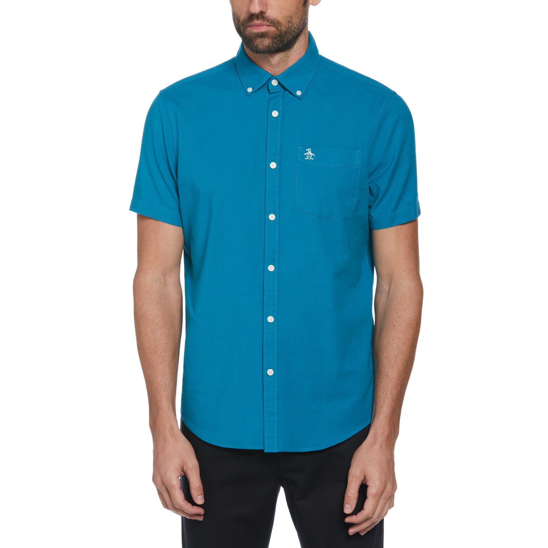 Ecovero Short Sleeve Oxford Shirt In Tahitian Tide