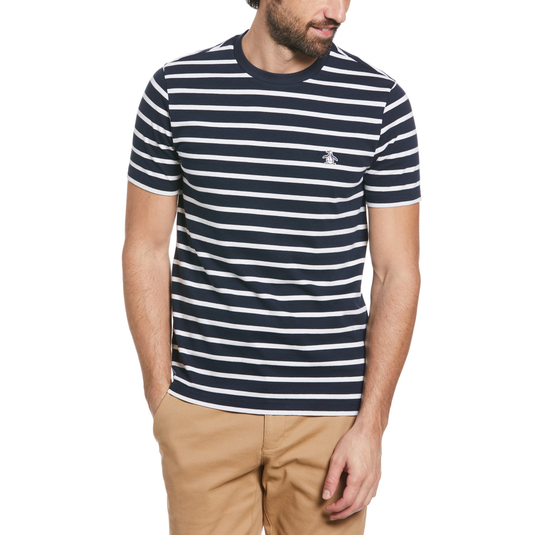 Organic Cotton Breton Stripe Tee In Dark Sapphire