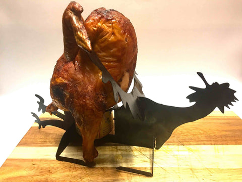 Rooster Love beer can chicken stand