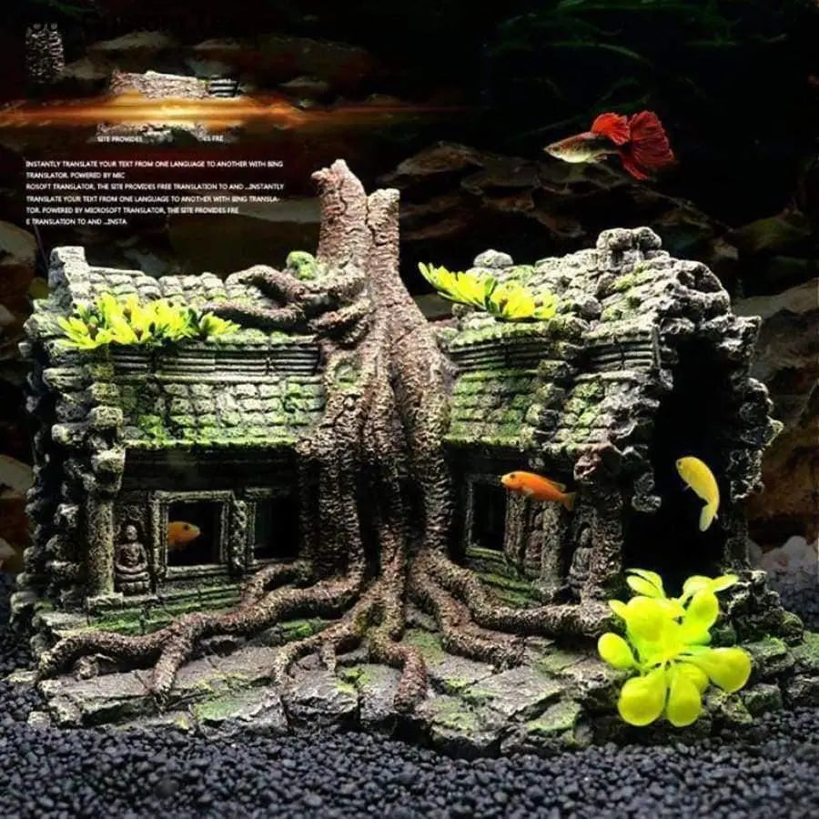 Harnas kroon uitroepen Resin Imitation Wooden Root House Ruins Aquarium Ornament Fish Tank  Decoration – Talis Us