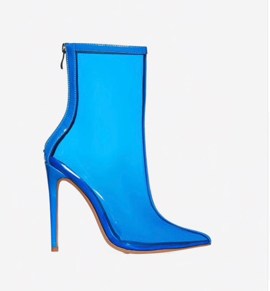 blue transparent heels