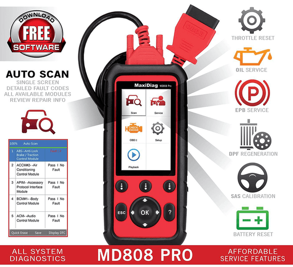 Autel md808 pro special functions