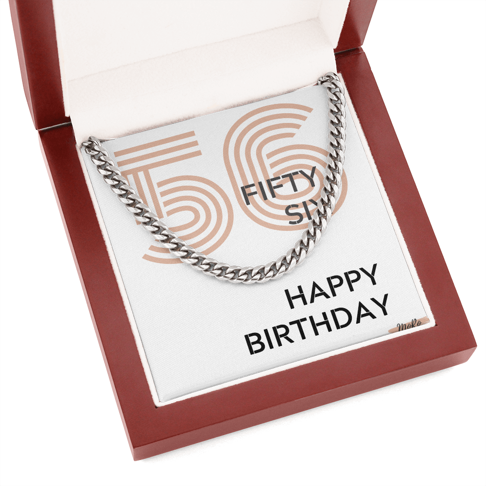 56th Birthday Gift for Men Chain Necklace For Him Present For 56 Year Old Birthday Dad Husband Boyfriend Uncle Friend Brother Grandfather