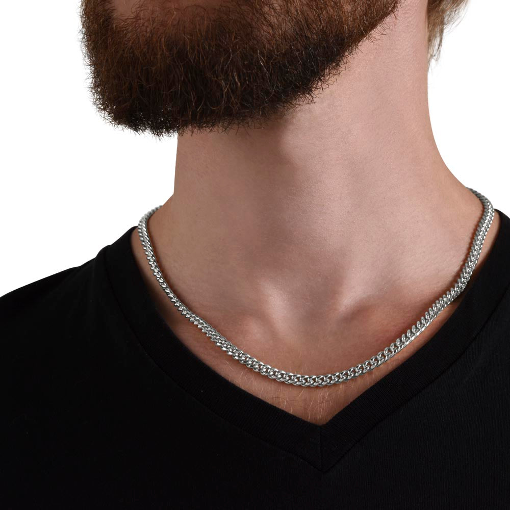 “To My Son” Cuban Chain For Men, Gold Coated Stainless Steel Cuban Link Necklace, Thoughtful Gifts For Him