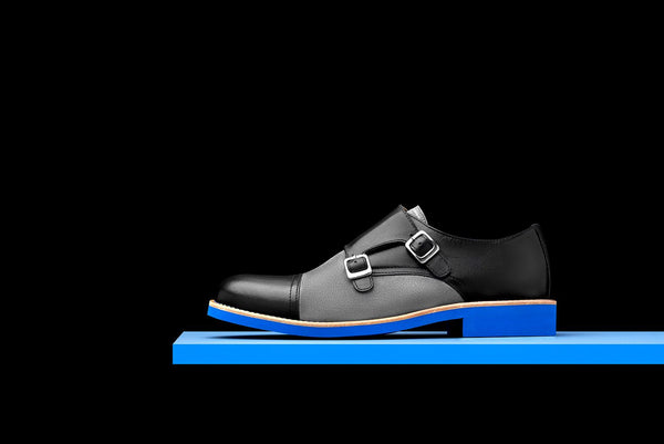 mens dress shoes with blue soles