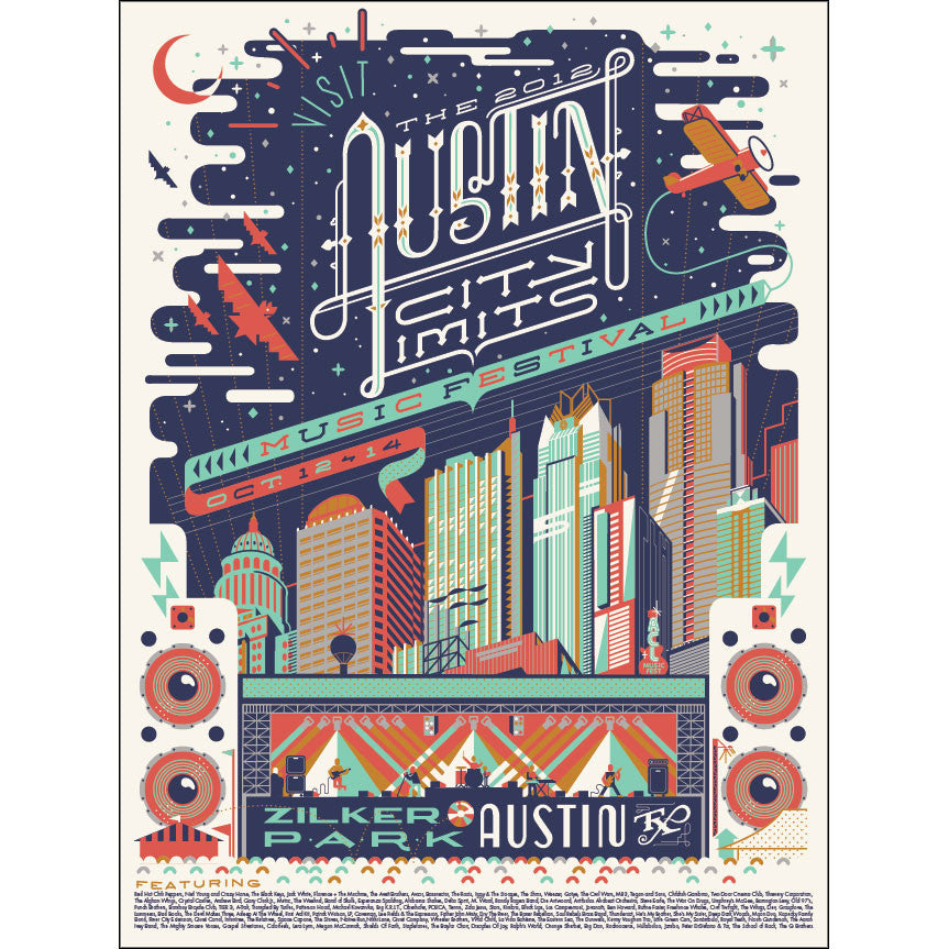 2012 Commemorative ACL Festival Poster ACL Music Festival