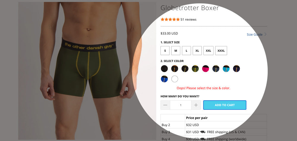 We made it possible: no default variation selected on Shopify