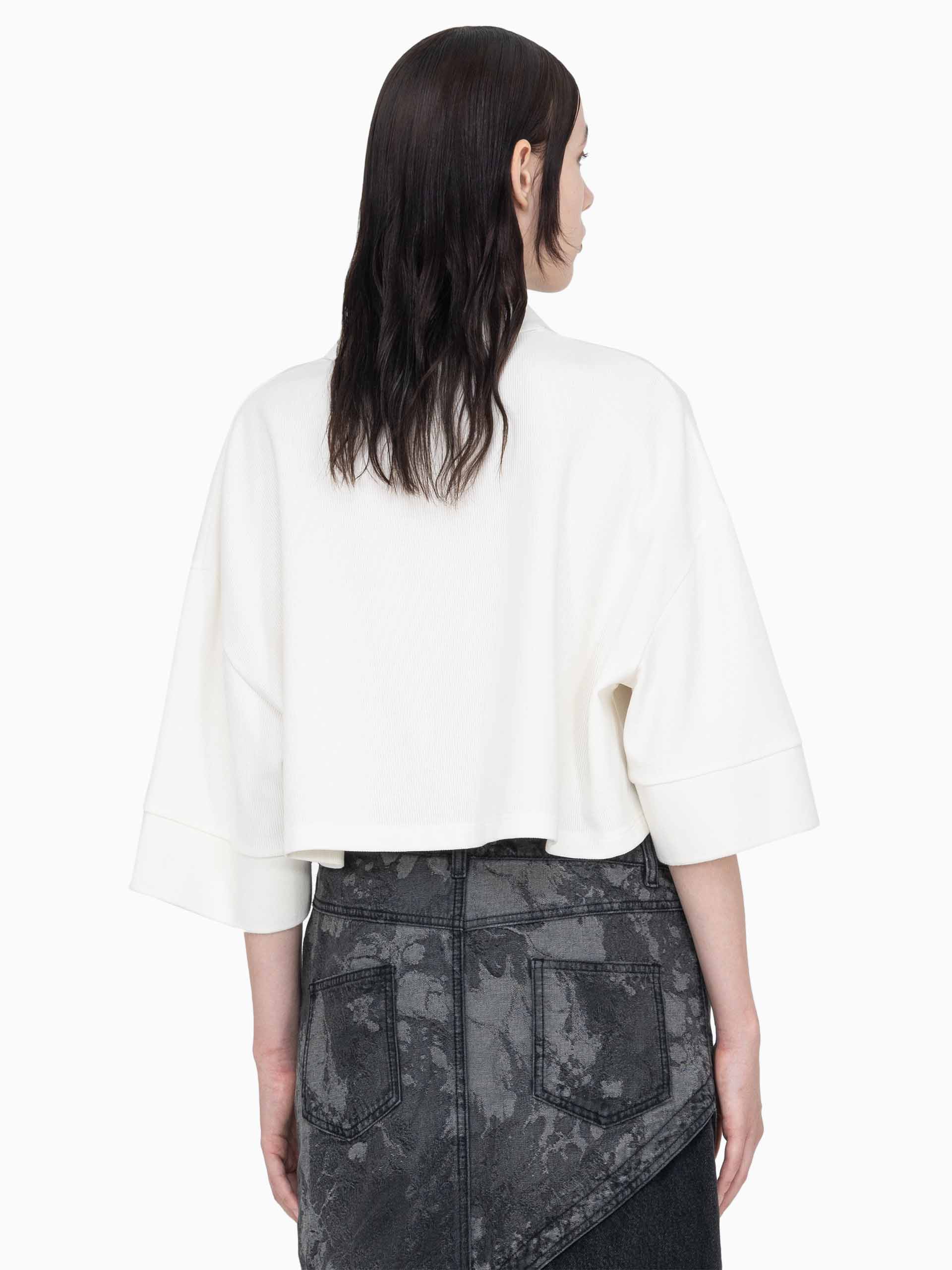 WIDE SLEEVE DECONSTRUCTED POLOSHIRT