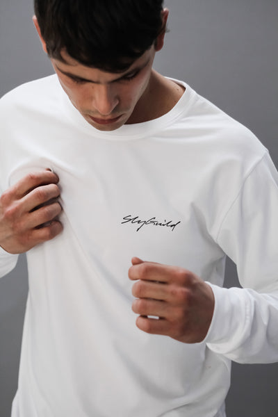 Basic white signature tee