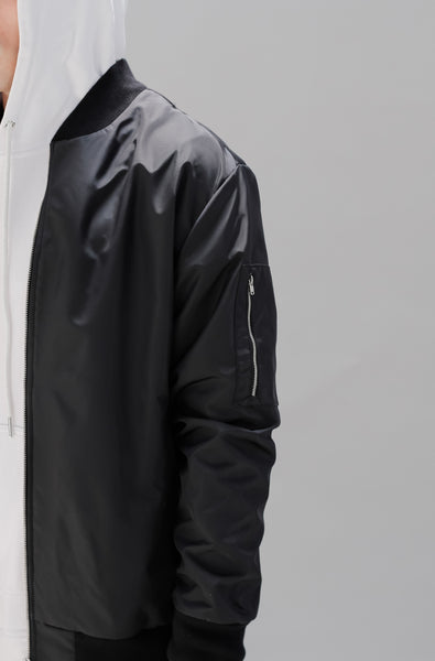 Black MA - 1 Flight bomber jacket detail