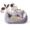 Mother's Heartbeat Heated Dog Bed with Bone Pillow Puppy Toy Gray 11 X 13 Inches