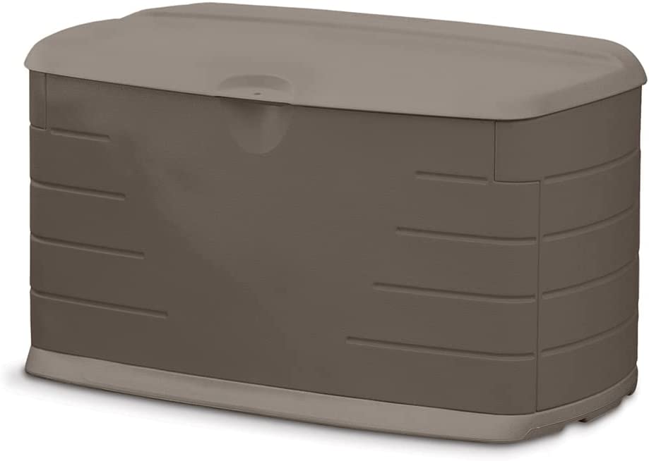 Mini Resin Weather Resistant Outdoor Garden Storage Deck Box, Mocha