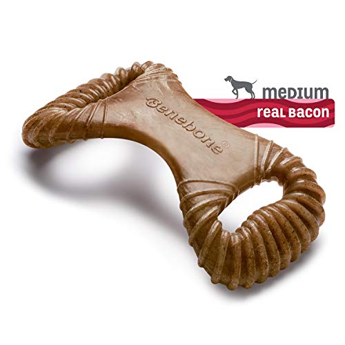 Dental Dog Chew Toy for Aggressive Chewers, Long Lasting, Medium, Real Bacon Flavor