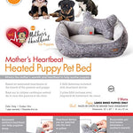 Mother's Heartbeat Heated Dog Bed with Bone Pillow Puppy Toy Gray 11 X 13 Inches