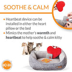 Mother's Heartbeat Heated Dog Bed with Bone Pillow Puppy Toy Gray 11 X 13 Inches