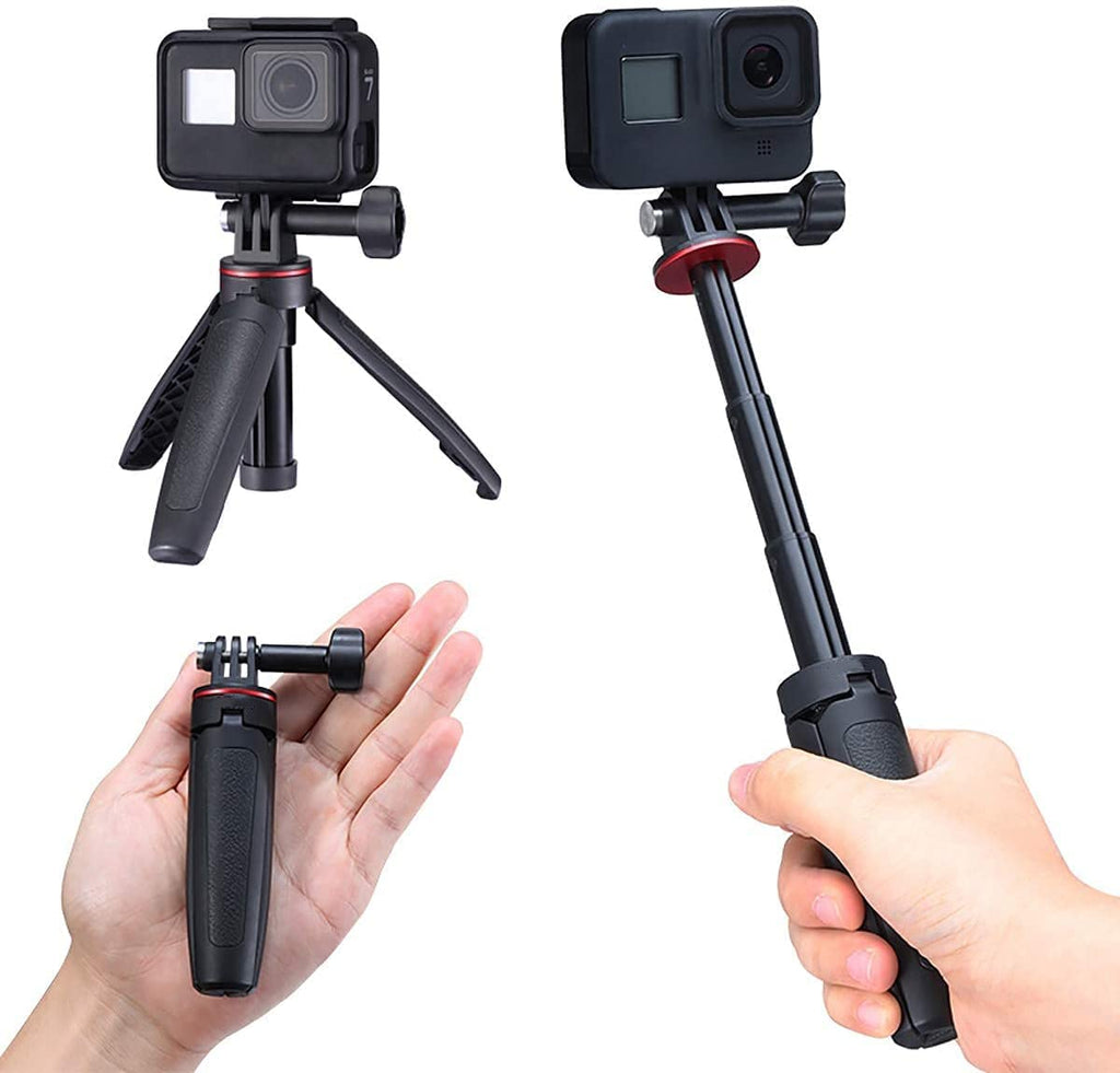 Extendable Selfie Stick for Gopro, Portable Vlog Selife Stick Tripod Stand for Gopro Hero 8/7/6/5 Black/Gopro Max DJI Osmo Action Insta 360 Action Cam