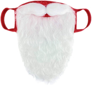 (2 Pack) Encased Face Mask Funny Bearded Holiday Santa Costume for Adults for Christmas 2021 (One size fits all)