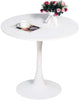 Dining Table 32" Mid-Century Modern Round Dining Table Coffee Table with Round Top and Pedestal Base in White