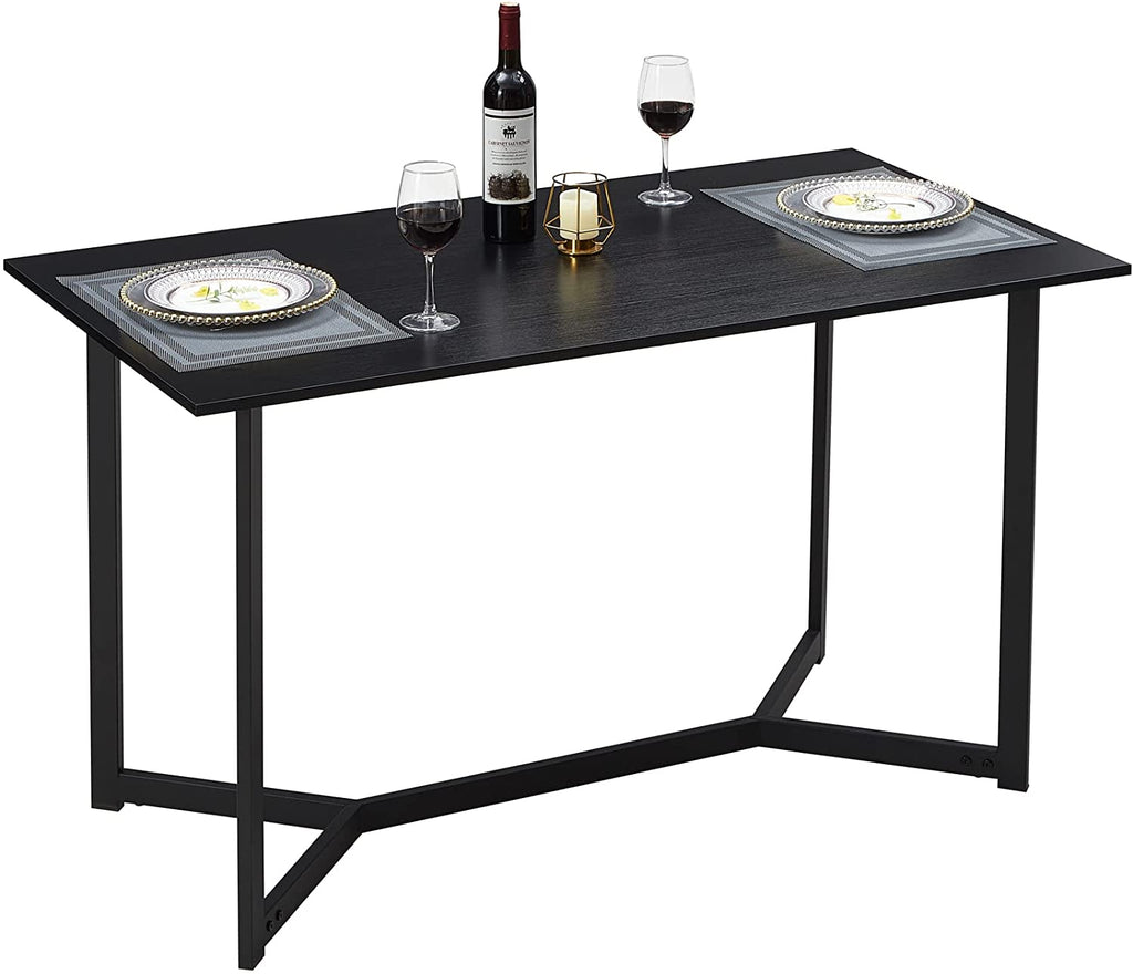 Black Dining Table 51.2 Inch, Multifuntional Modern Dining Room Table for 4-6