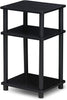 FURINNO Just 3-Tier End Table, 1-Pack, Americano/Black