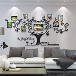 DecorSmart Love Family Tree Picture Frame Collage Removable 3D DIY Acrylic Wall Decor Stickers with Inspirational Quote for Living Room