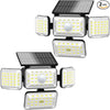 Solar Lights Outdoor, 250 LED 2500LM Security Motion Sensor Flood Light with 4 Adjustable Heads,...