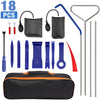 ZREBZYR 18PCS Car Tool Kit, Professional Emergency Automotive Essential Tool Kit with Auto Trim Removal Tool Set Long Reach Tool Air Wedge Bag Pump No