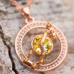 "Superstar Zodiac Constellation Pendant Necklace Made with Premium Crystal Horoscope Jewelry, Gold or Rose Gold Plated, 18"+ 2"