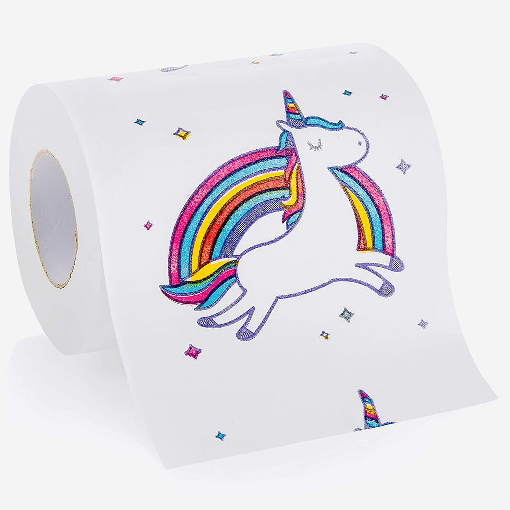 - 2 Rolls - Rainbow Unicorn Funny Toilet Paper - Perfect for Gag Gifts, White Elephant Gifts, or Potty Training