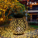 1 Pack Solar Lanterns Outdoor Hanging Solar Lights Decorative Garden Lights Metal Waterproof Table Lamp for Patio Porch Backyard Pathway