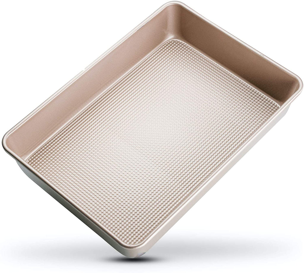 Nonstick Rectangle Cake Pan - 9 x 13 Baking Pan - Durable, Warp Resistant, Even Baking Design - Food-Safe Quick Release Nonstick Coating - Perfect Rec