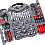 Cartman 123Piece Tool Set Ratchet Wrench with Sockets Kit Set in Storage Case