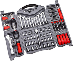 Cartman 123Piece Tool Set Ratchet Wrench with Sockets Kit Set in Storage Case