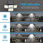 Solar Lights Outdoor, 250 LED 2500LM Security Motion Sensor Flood Light with 4 Adjustable Heads,...