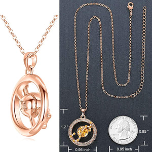 "Superstar Zodiac Constellation Pendant Necklace Made with Premium Crystal Horoscope Jewelry, Gold or Rose Gold Plated, 18"+ 2"