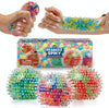 YoYa Toys Beadeez Squishy Stress Balls with DNA Spiky Textures (3-Pack) Colorful Sensory Toy and Stress Relief for Kids, Adults - Squeezy Water Beads