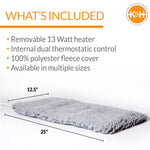 Thermo Plush Indoor Heated Pet Bed Gray Small 12.5 X 25 Inches