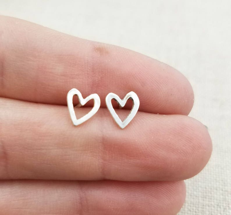 Sterling Silver Heart Stud Earrings